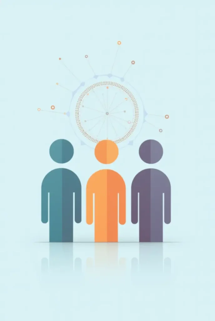 Teamwork and unity in minimal abstract style.