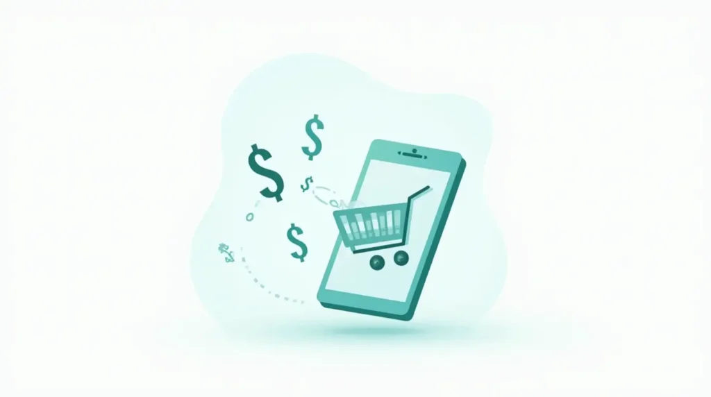 Smart shopping tips mobile app with savings icons - comprehensive guide to save money while shopping